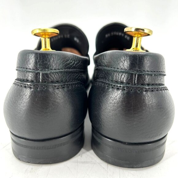 Salvatore Ferragamo Italy Men 8.5 Black Pebble Grain Leather Dress Shoes Loafers - Picture 7 of 12